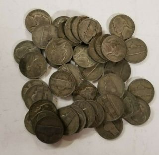 Roll Of 40 Jefferson War Nickels 35 Silver Mixed 2