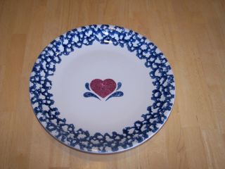 Tienshan Folk Craft Blue Heart 12 " Lg Dinner Plate / Round Platters 3 Available