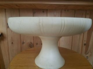 Mccoy Floraline Oval Pedestal Bowl 463,  Ivory Pottery Vase