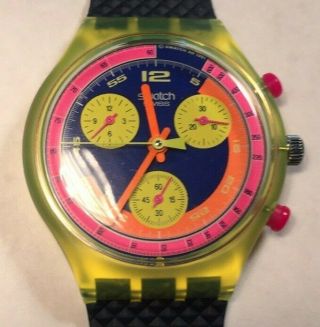 Vintage 1992 Swatch Watch Chrono Grand Prix Scj101