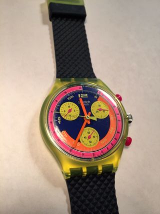 Vintage 1992 Swatch Watch Chrono Grand Prix SCJ101 2