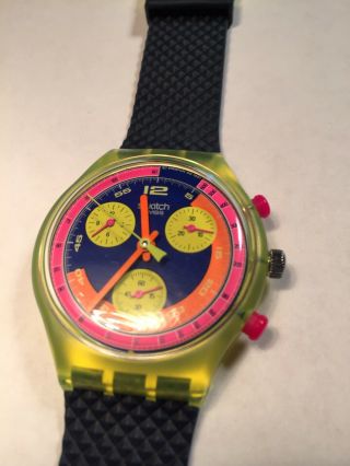 Vintage 1992 Swatch Watch Chrono Grand Prix SCJ101 3