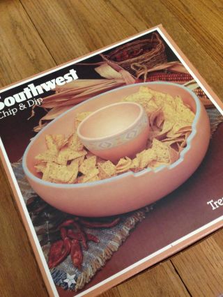 Southwest Pottery Veggie Chip and Dip Bowl Vintage Treasure Craft USA 2