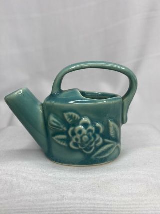 Shawnee Usa Pottery Green Mini Miniature Flower Watering Can Figurine