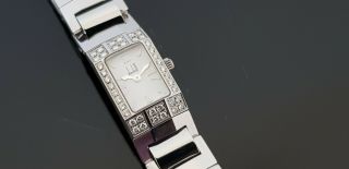 Dunhill Facet Ladies Stainless Steel Diamond Watch With Faceted Sapphire Crystal