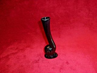 Vintage Frankoma Pottery 31 Snail Bud Vase,  Black Glaze