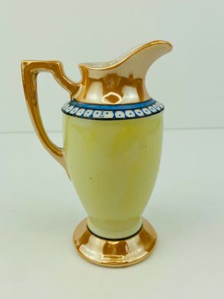 Vintage Hand Painted Lusterware Creamer Pitcher Marked Made In Japan 3