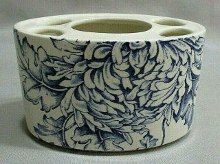Vtg Porcelain Old Foley Blue Chrysanthemum Toothbrush Holder James Kent England