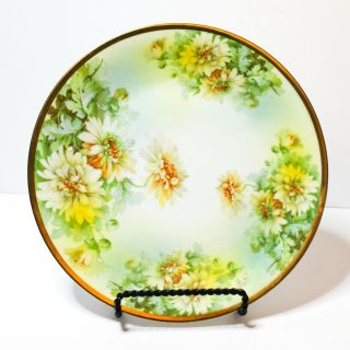 Prussia Royal Rudolstadt Hand Painted Plate Floral Flowers Gold