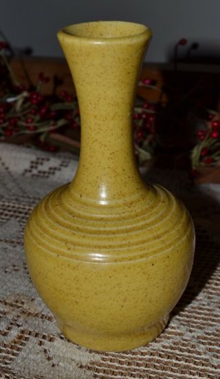 Vintage Pigeon Forge Pottery Bud Vase Ellis Ownby 5 1/4 " Mustard Glaze