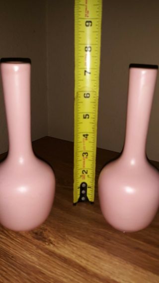 Set Of Vintage 7 1/2 " Royal Haeger Pink Bud Vases