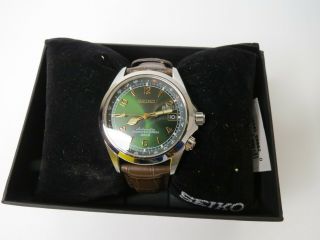 Seiko Alpinist Automatic Watch Green Dial SARB017 Brown Leather 3