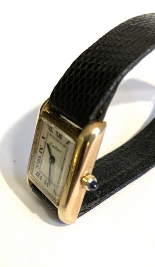 Vintage Cartier Gold Plated Women ' s Tank Solo Watch Plaque G.  20 M 2