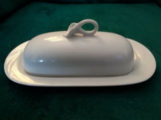 Mikasa Classic Flair White 1/4 Lb Covered Butter Dish K 1991