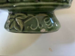 Vintage USA Brush McCoy Pottery Oval Ribbed Planter 804 Green for succulent 2