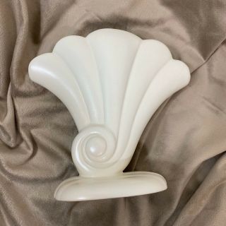 Vintage Red Wing Usa Art Deco Ceramic Pottery 892 Ivory Glazed Fan Shell Vase