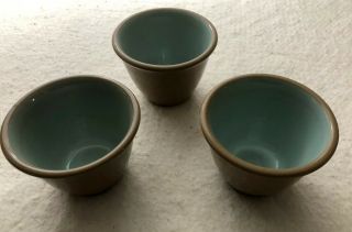 3 Taylor Smith Taylor Chateau Buffet Custard Berry Cups Brown And Blue Aqua