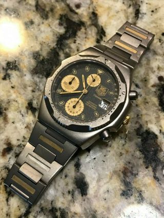 Vintage Tag Heuer 220.  206 Quartz Chronograph Titanium Wrist Watch Serviced