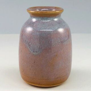 Jd Wolfe Miniature Studio Pottery Pot Jar Vase Handmade Pink Purple Mini Wi