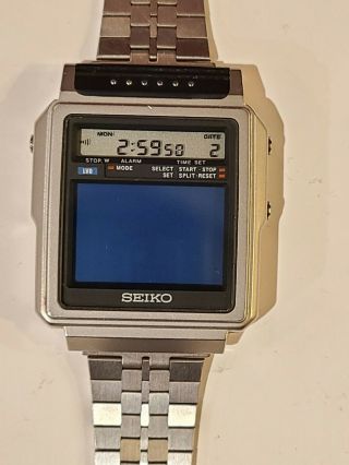 Vintage 1980s Seiko T001 - 5010 James Bond Wristwatch Lcd Tv Television Watch