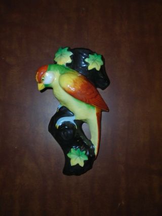 Vintage Bird Wall Pocket Hand Painted Ceramic Made In Japan
