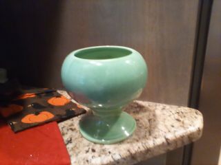Vintage Haeger Pottery Light Green Pedestal Planter Vase 5 "
