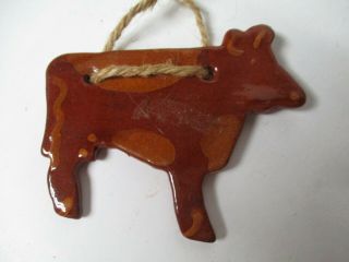 Ned Foltz Redware Pottery Christmas Ornament - Moo Cow