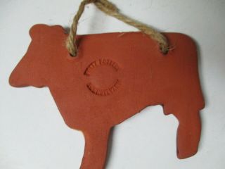 Ned Foltz Redware Pottery Christmas Ornament - Moo Cow 2