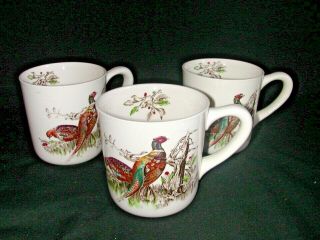 Set Of 3 Johnson Brothers Game Birds Tea Coffee Mugs Pheasant