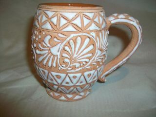 Icaros Rhodes Greece Pottery Mug Cup Clay Hand Made Signed