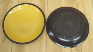 Vintage MIKASA Terra Stone SAFFRON SET of 2 Dinner Plates Yellow CIRCA 1971 - 79 2