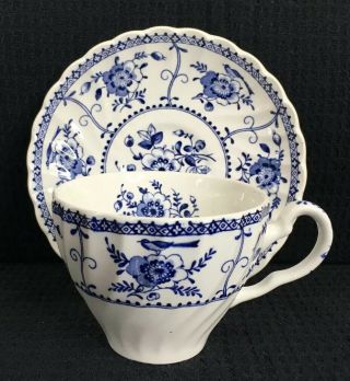 Johnson Brothers Indies Blue Ironstone Cup & Saucer Pattern Inside England