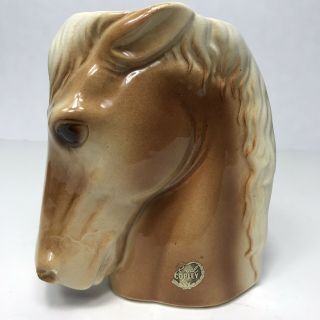 Royal Copley Horse Head Vase Bust White Mane