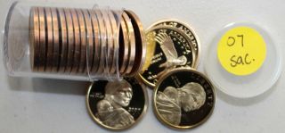 20 Proof Coin Roll Of 2007 S Sacagawea Golden Dollar Native American Us $1 K