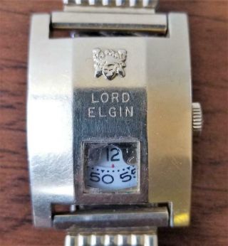 Vintage 1950s Lord Elgin Direct Read Watch Elvis Presley Jump Hour 14KGF 2