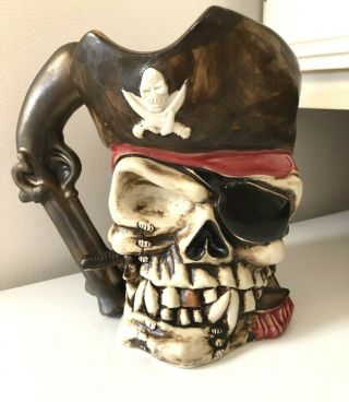 Always Azul Pottery Pirate Skull Handmade In Colorado