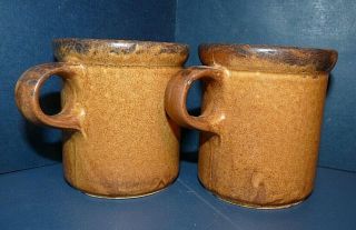 Mccoy 1412 Set Of 4 Brown Mesa Canyon Cups Mugs Rustic Primitive Decor