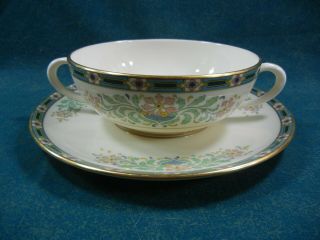 Lenox Mystic Double Handled Cream Soup Bowl And Saucer Set (s)