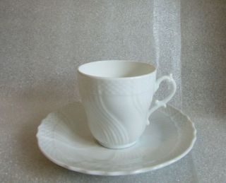 Vintage Fine White Porcelain Demitasse Cup Saucer Italy Ginori Vecchio Espresso