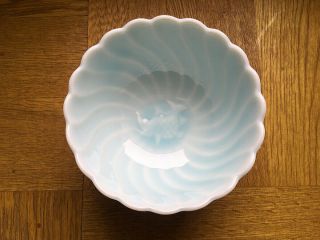 Blue White Porcelain Bowl Japan Mino Ware Coelacanth Mark