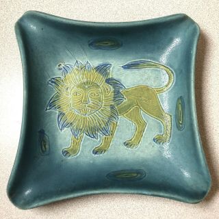 Vintage Sun Lion Bowl/plate/tray Signed Sascha B Brastoff Art Pottery