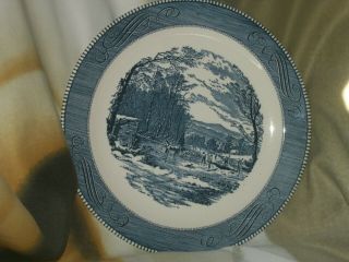 Royal Currier & Ives Winter In The Country Getting Ice 12 " Round Serving Plate