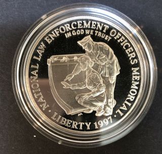 1997 Proof National Law Enforcement Officers U.  S.  Silver $1 &