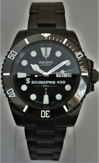 Submariner Divers Watch Modded Seiko Nh36 Movement Exhibition Back Pvd Ceramic