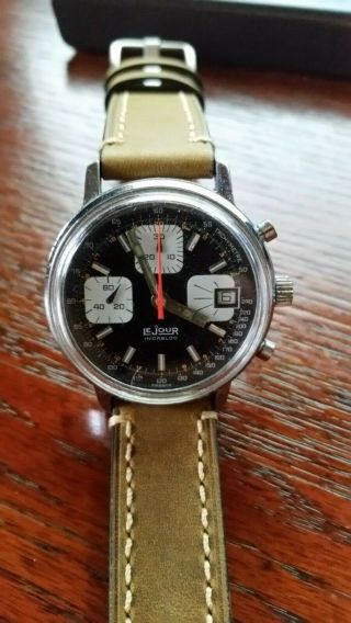 Vintage Lejour Valjoux 7765 Chronograph Watch