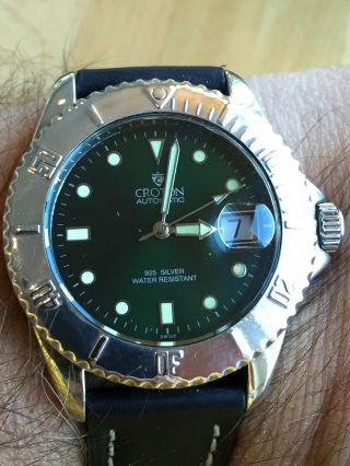 Croton.  925 Sterling Silver Diver’s Watch Eta Automatic Sapphire Crystal