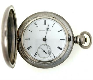 Waltham 18s Model 1870 Keywind Pocket Watch W/ Large Silver Hunter Case