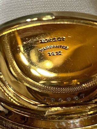 GORGEOUS ANTIQUE Elgin 14K Gold Hunter Case Pocket Watch ca 1883 3