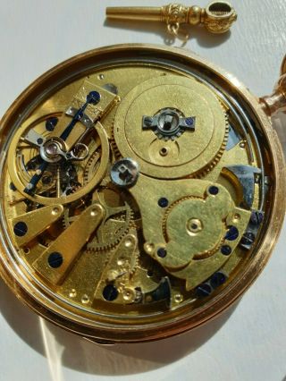 Antique French 18k Gold 1/4 Repeater Pocket Watch Circa 1800