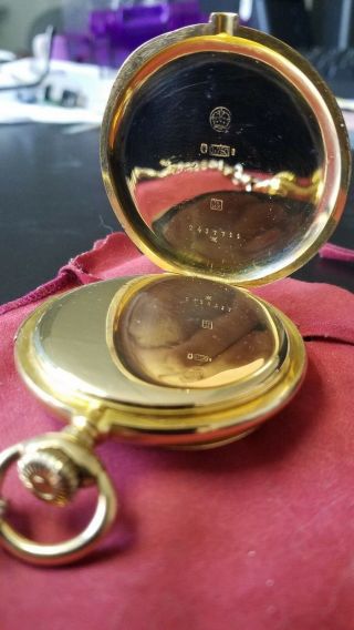 LONGINES Antique 1915 Minute Repeater 18K Gold Calibre L Pocket Watch 3